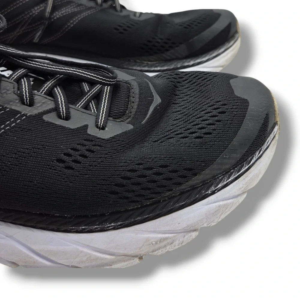 Hoka One One Clifton 6 Sneakers Mens‎ 12 Black White Running Shoes
